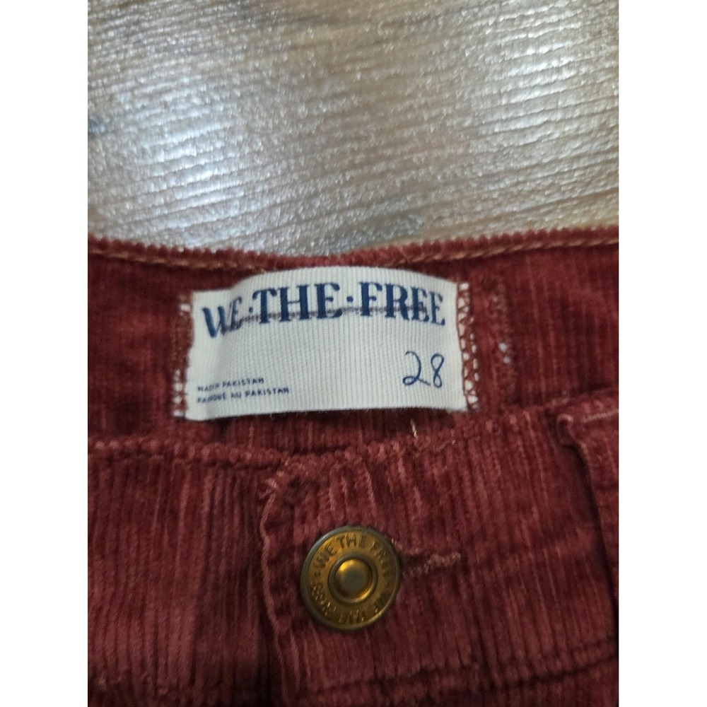 NWTWe The Free Risk Taker Cord Jeans Rust Boho Hippie Indie 28 Earthy Retro Mid - Picture 5 of 7